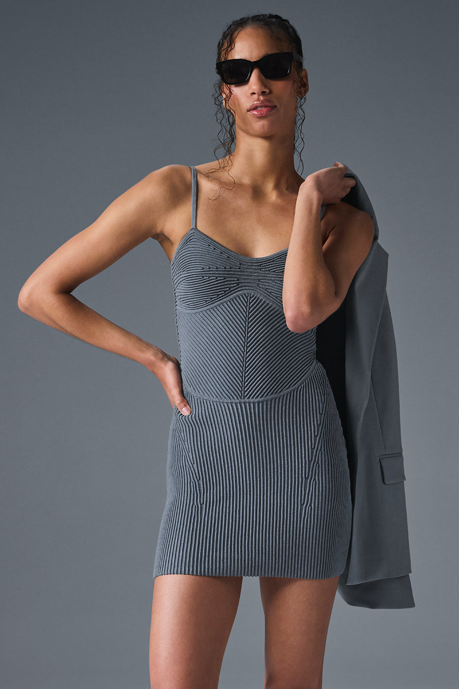 Denim Knit Mini Dress