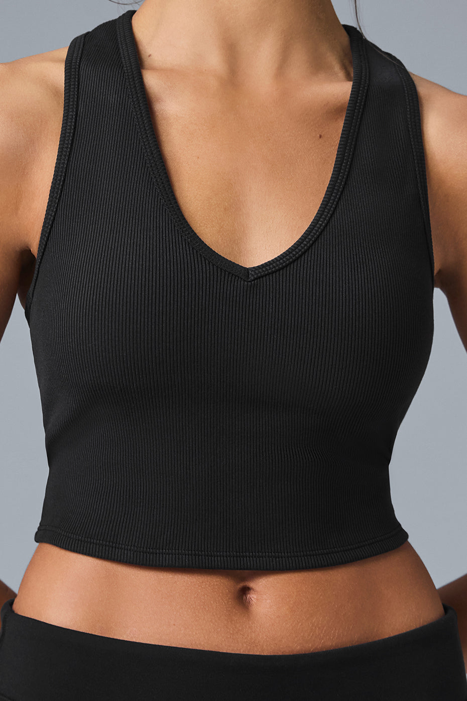 Goddess Ribbed Cropped Racerback Tank