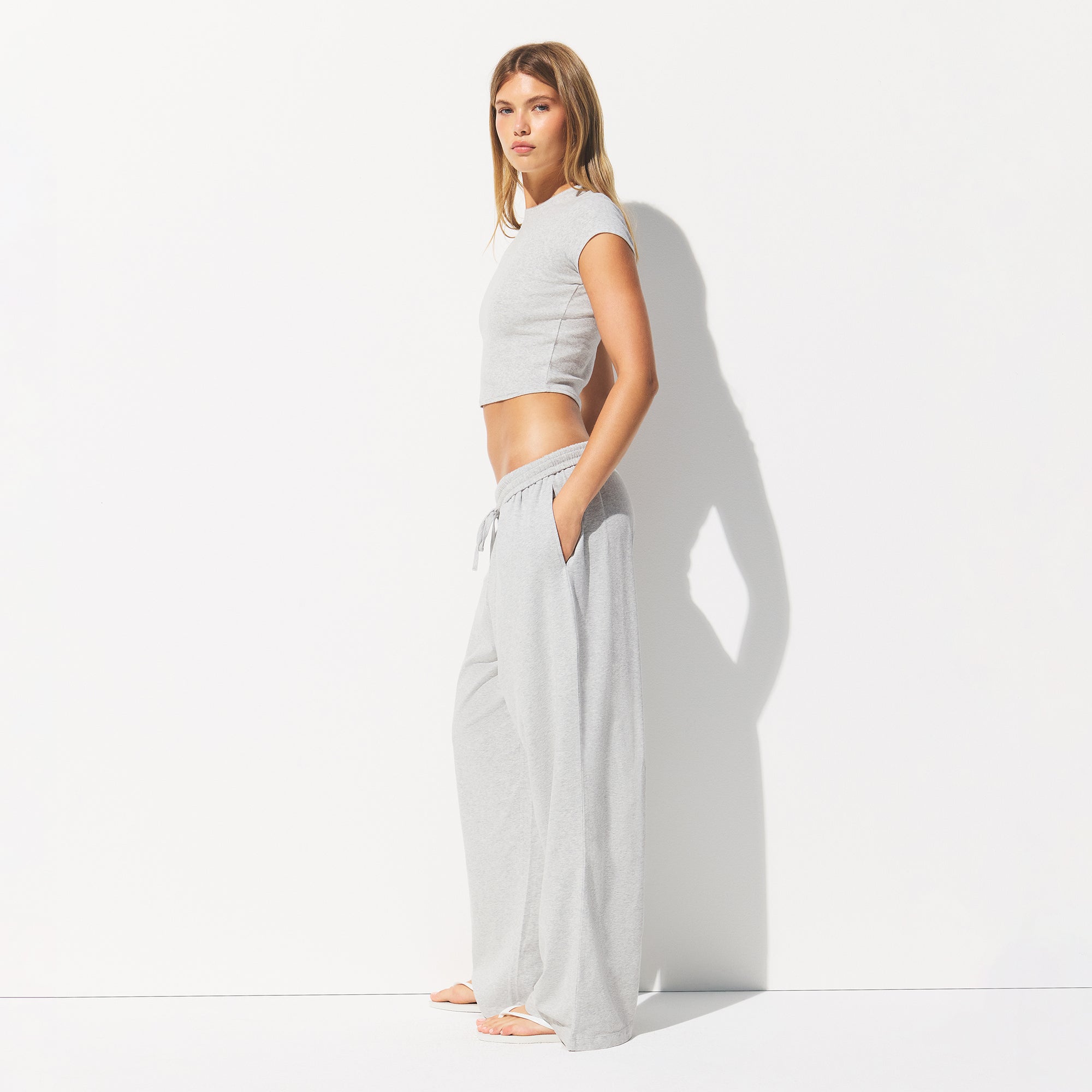 Cotton Jersey Wide Leg Pant