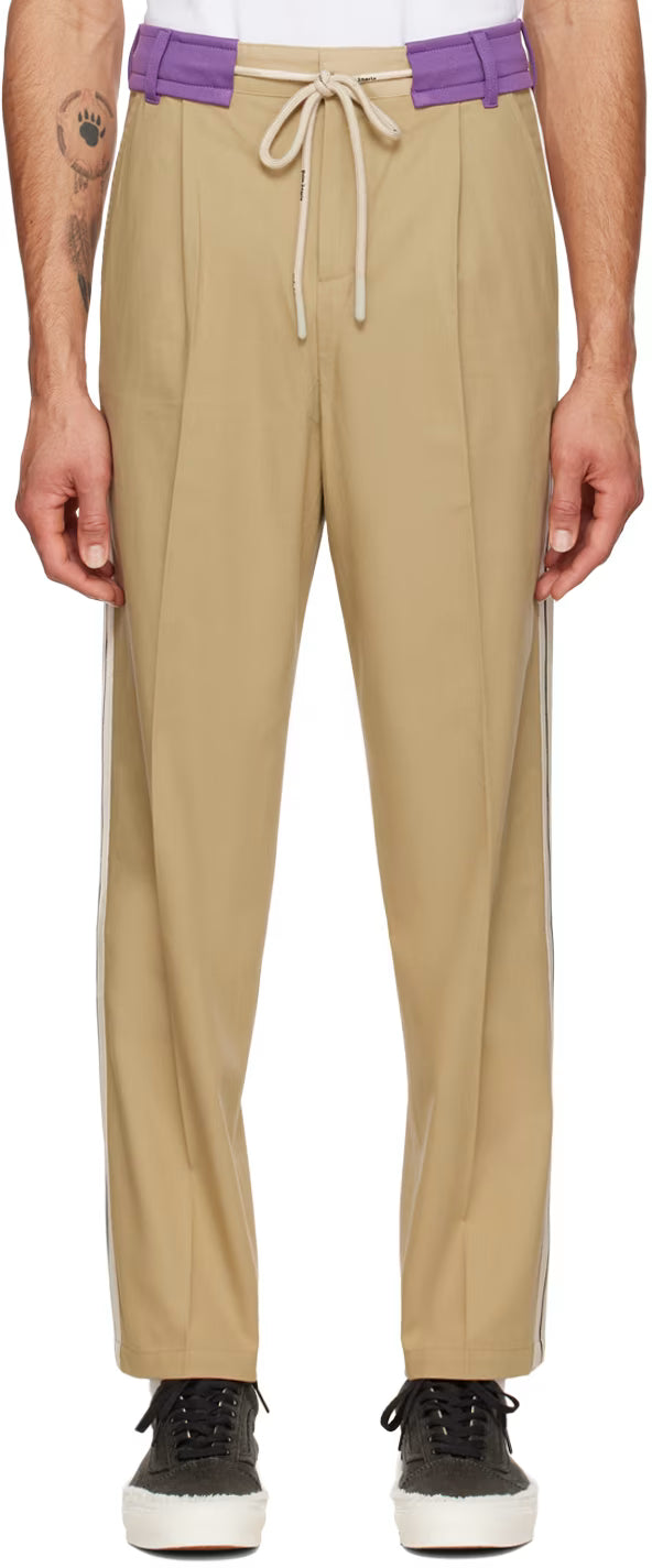Tan & Purple Track Belt Trousers