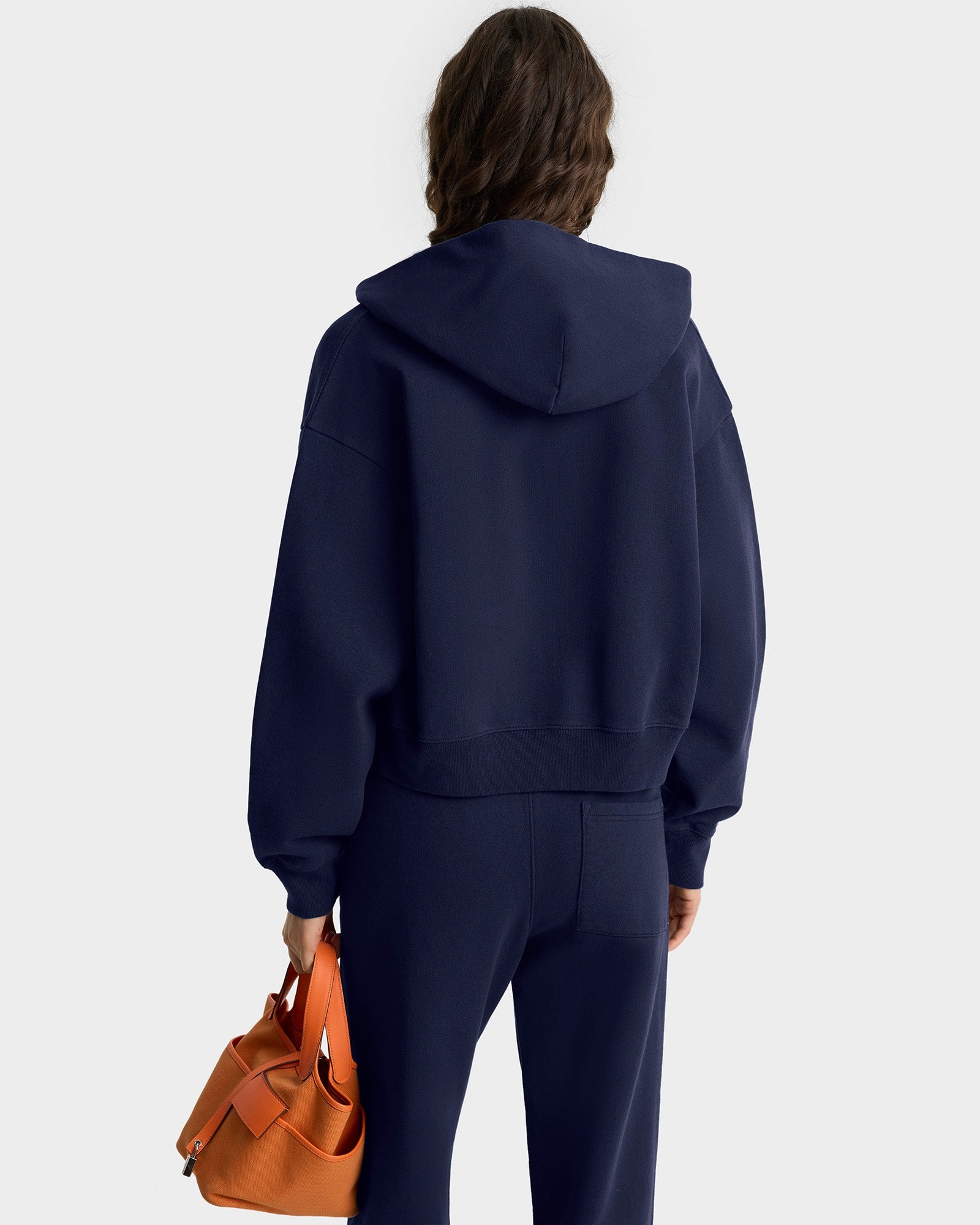 NY Tennis Club Cropped Zip Hoodie - Navy