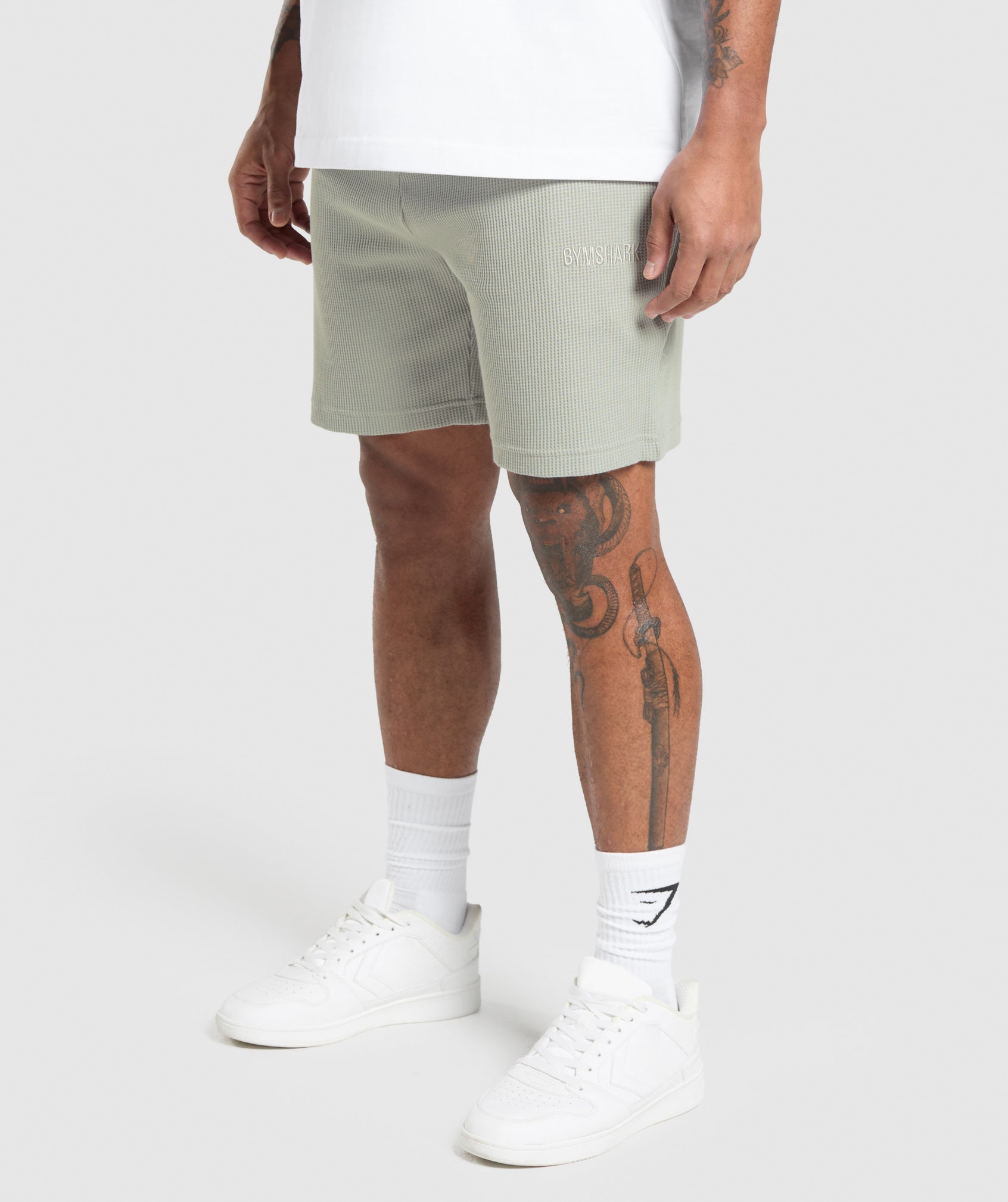 Gymshark Waffle Shorts - Stone Grey