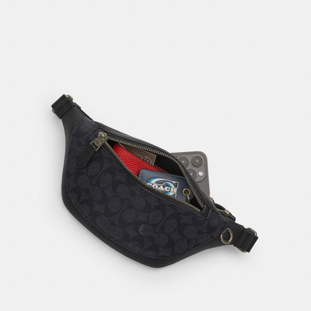 Warren Mini Belt Bag In Blocked Signature Canvas