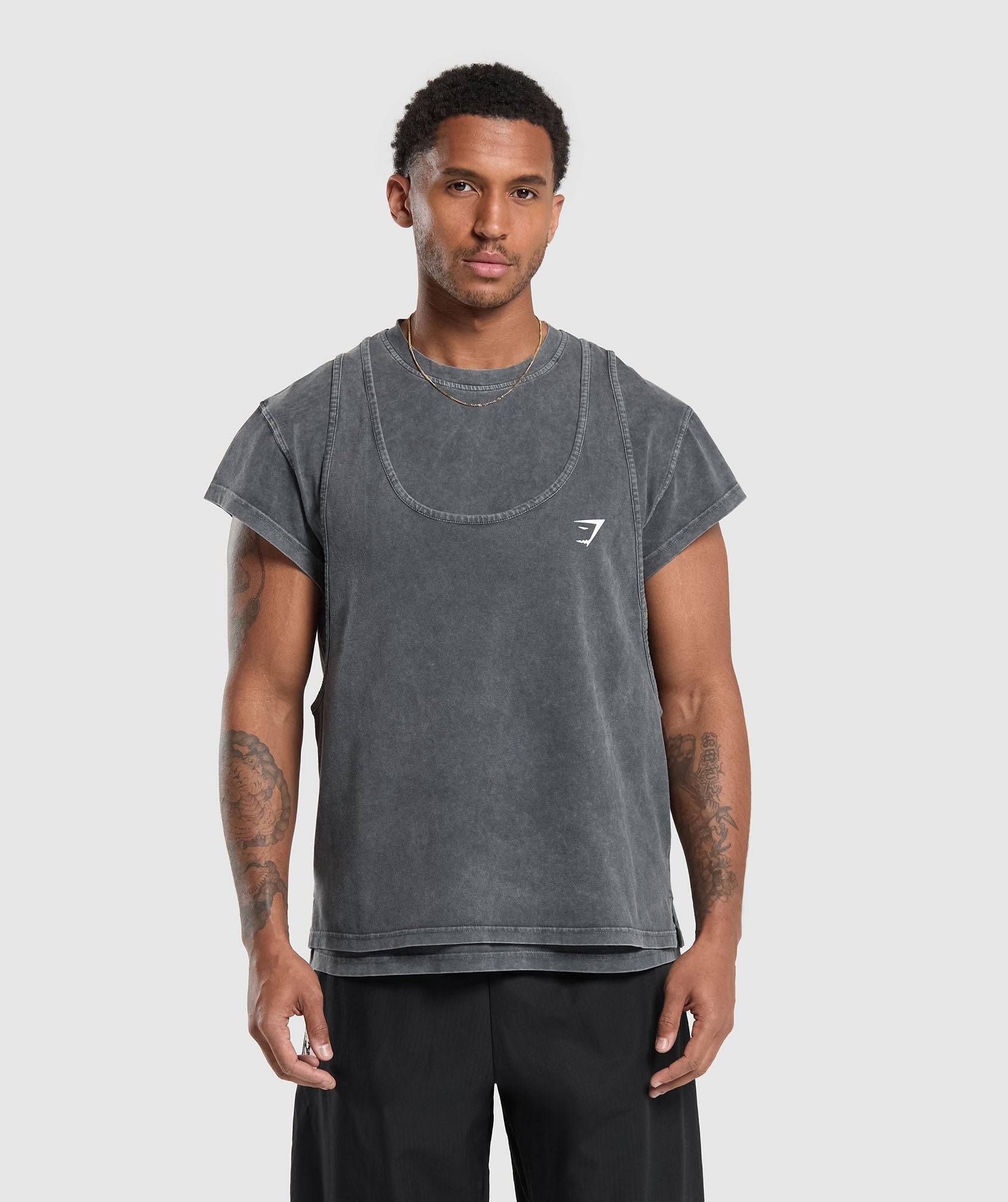 Washed Double Layer T-Shirt 114