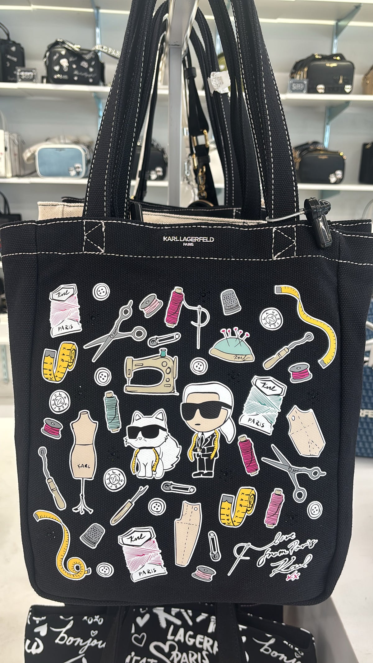 Karl Lagerfeld Paris Cannes Karl & Choupette Canvas Tote