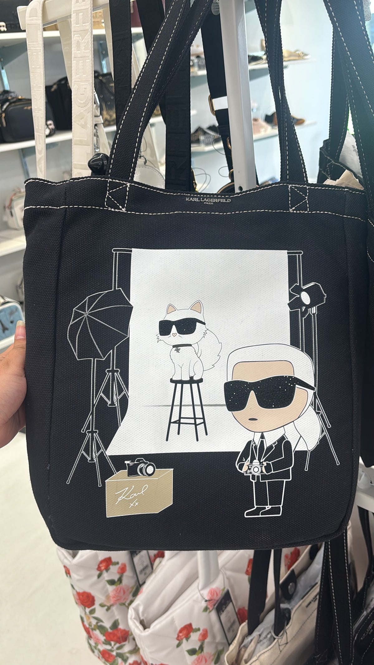 Karl Lagerfeld Paris Cannes Karl & Choupette Photoshoot Canvas Tote