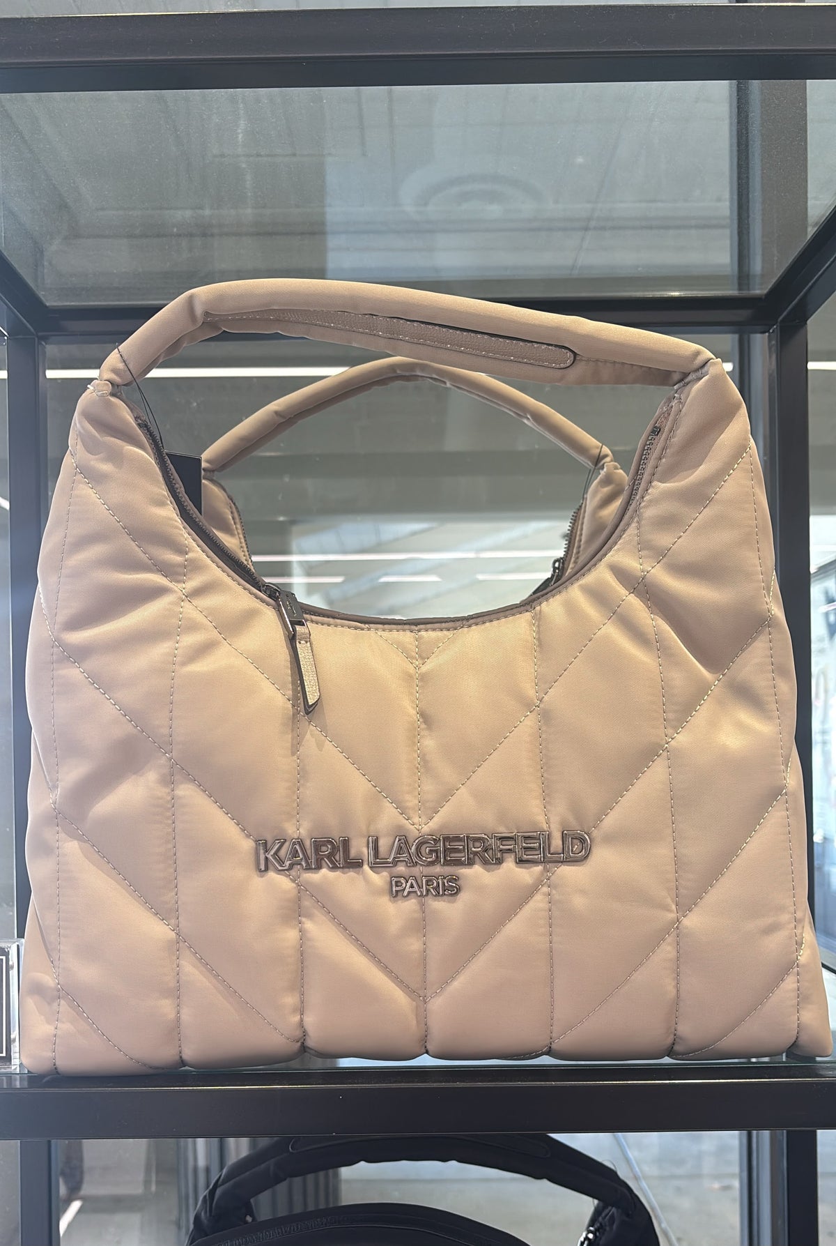 Karl Lagerfeld Paris Voyage Quilted Logo Hobo bag