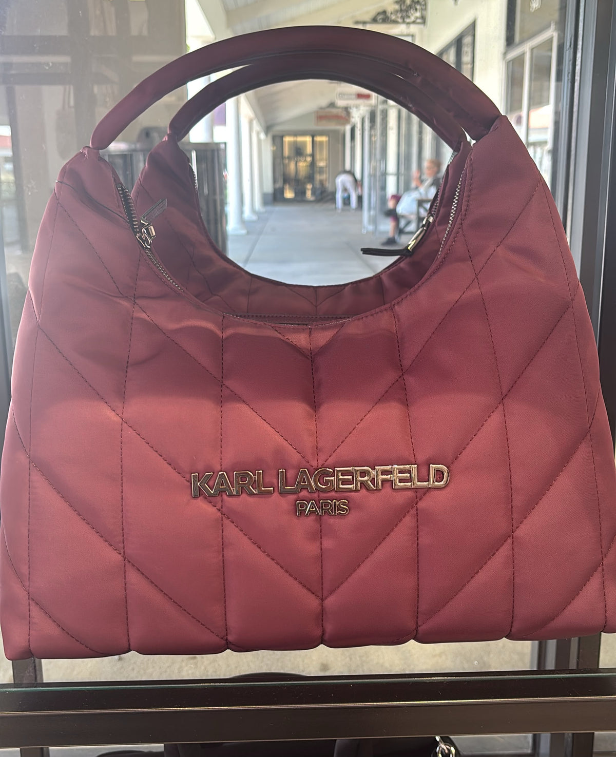Karl Lagerfeld Paris Voyage Quilted Nylon Hobo Bag