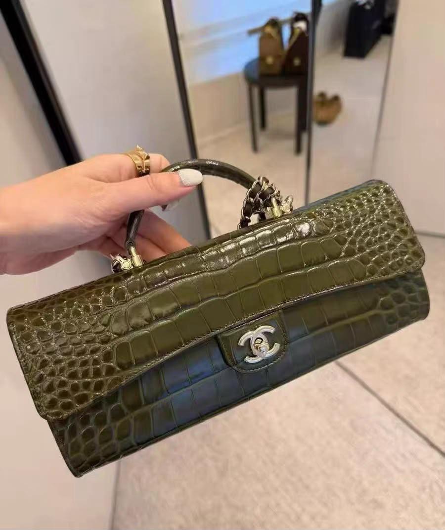 Chanel Long Top Handle Clutch with Chain
