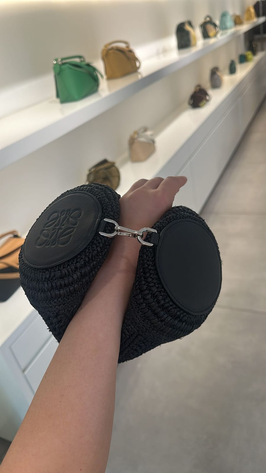 Loewe Bracelet Pouch Raffia Clutch Bag