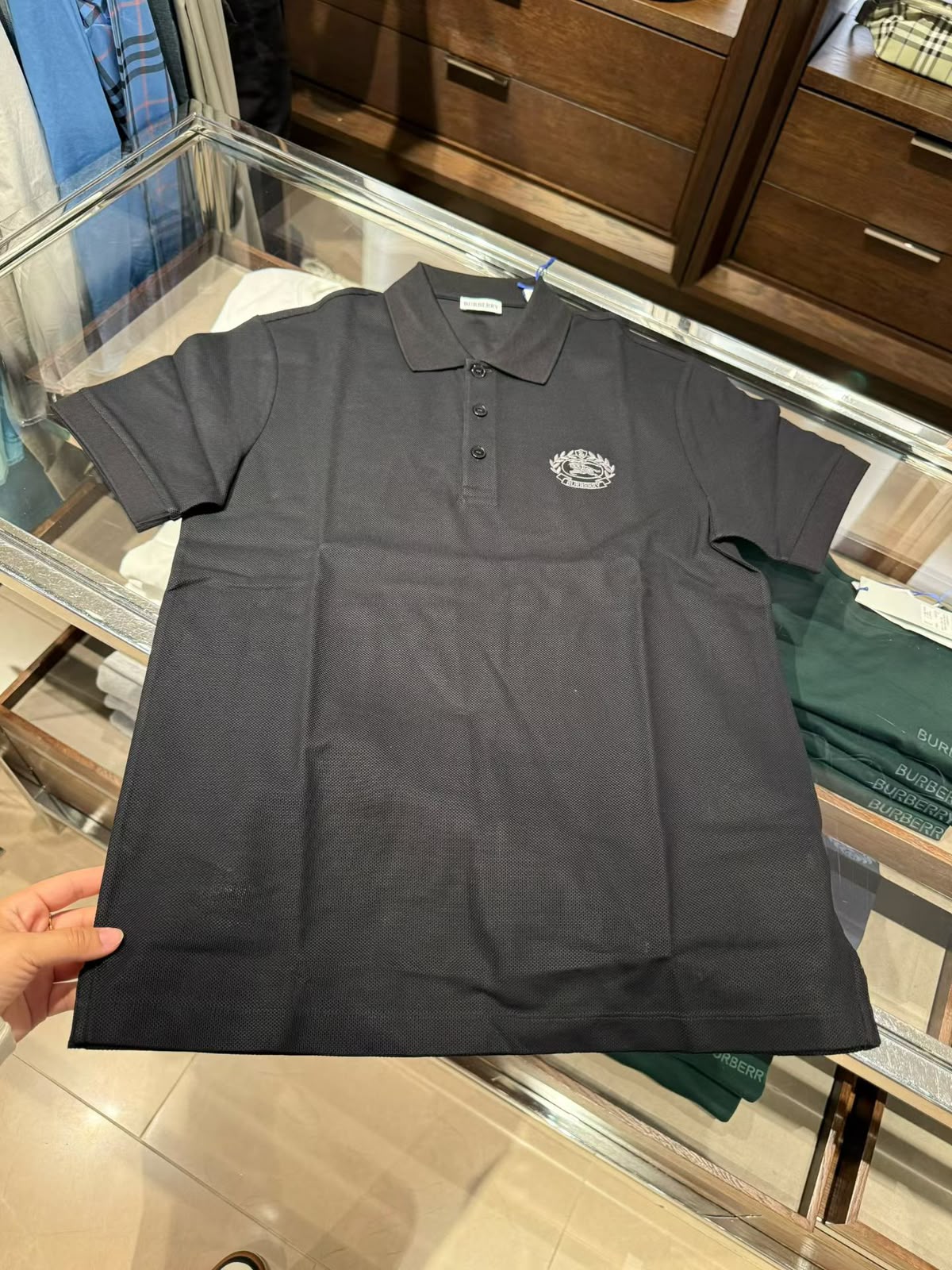 Burberry White Black piqué polo shirt