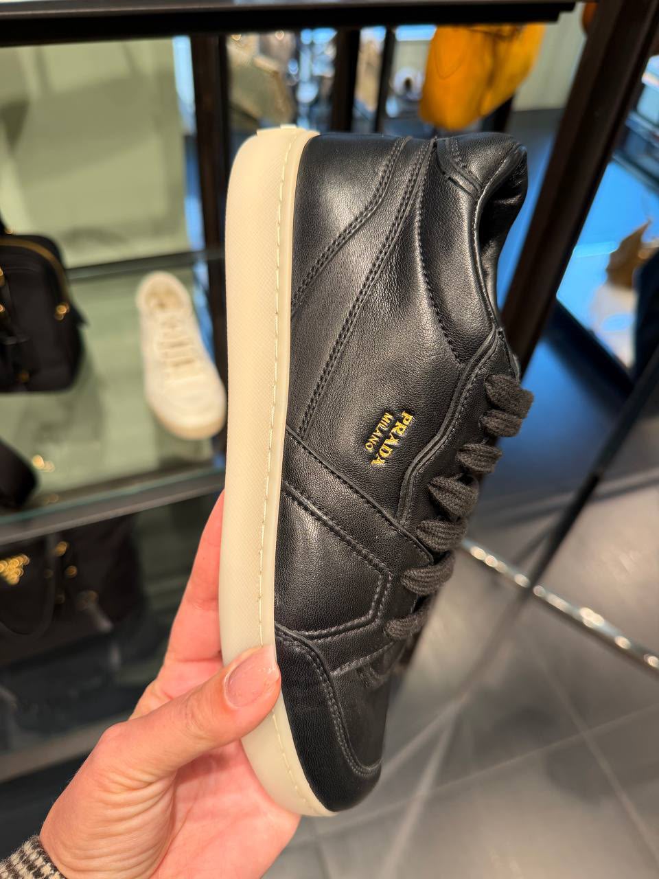 Prada Nappa Leather Low-Top Sneakers
