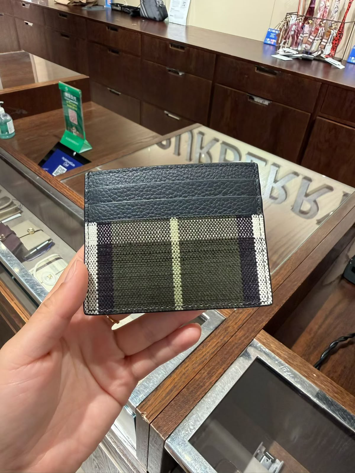 Burberry Check Card Holder Wallet