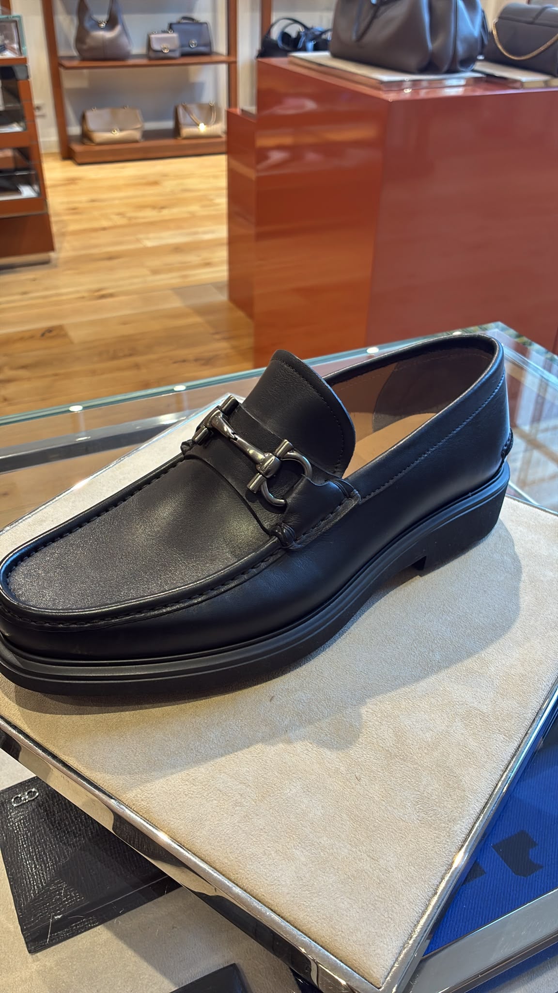 Ferragamo black leather loafers