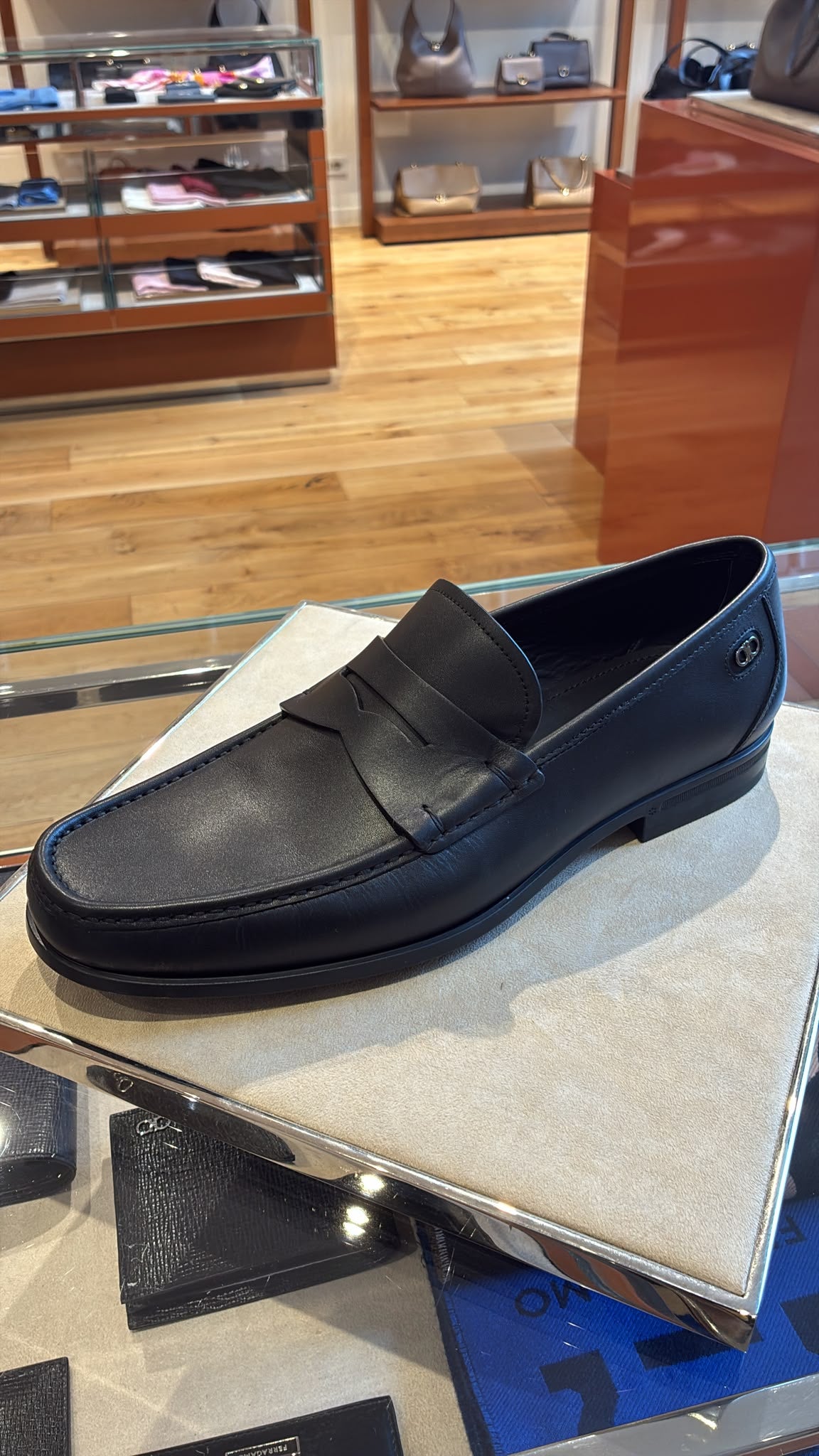 Ferragamo Athen Gancini Leather Penny Loafers