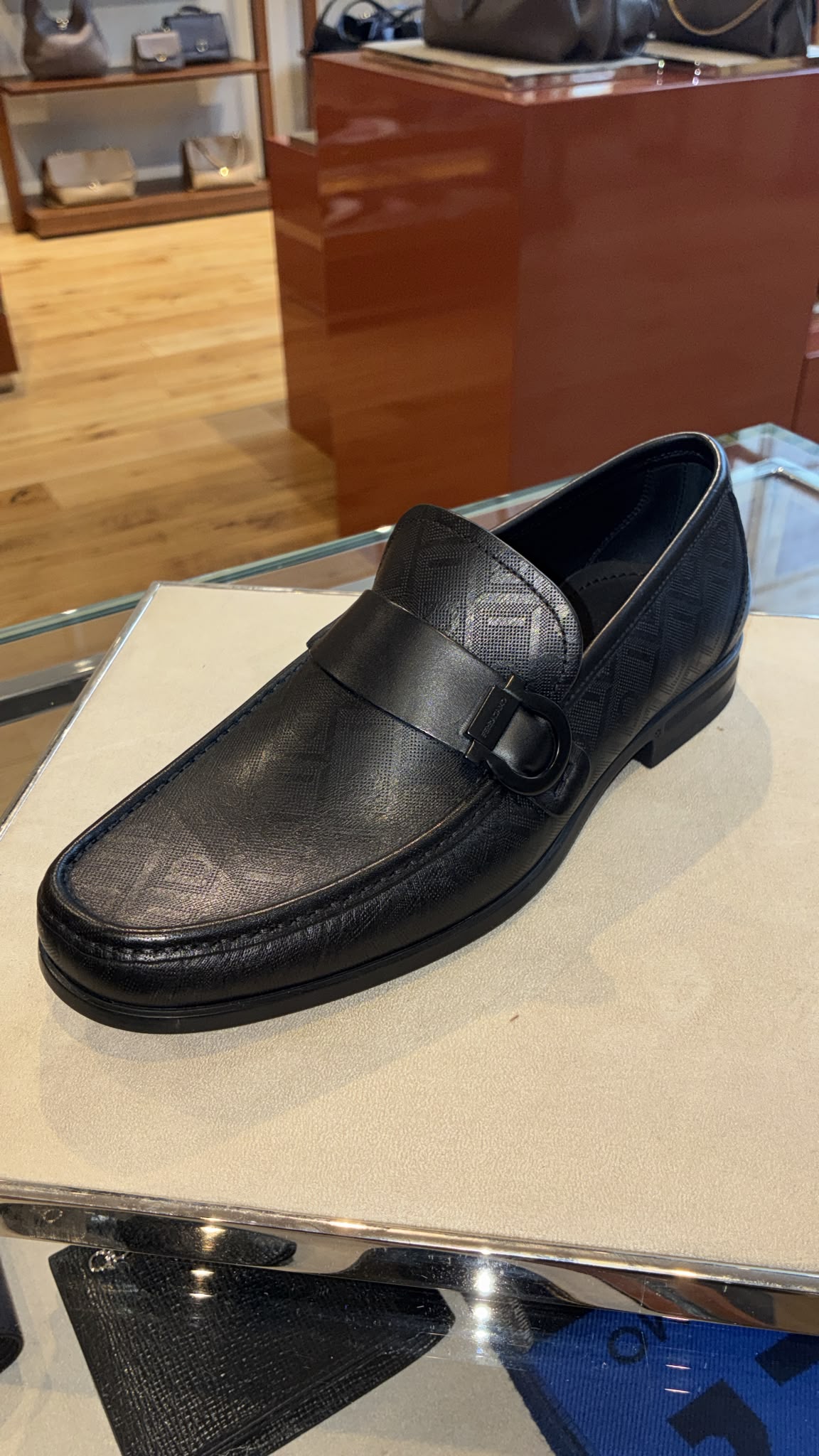 Ferragamo Caspian Printed Gancio Leather Loafers
