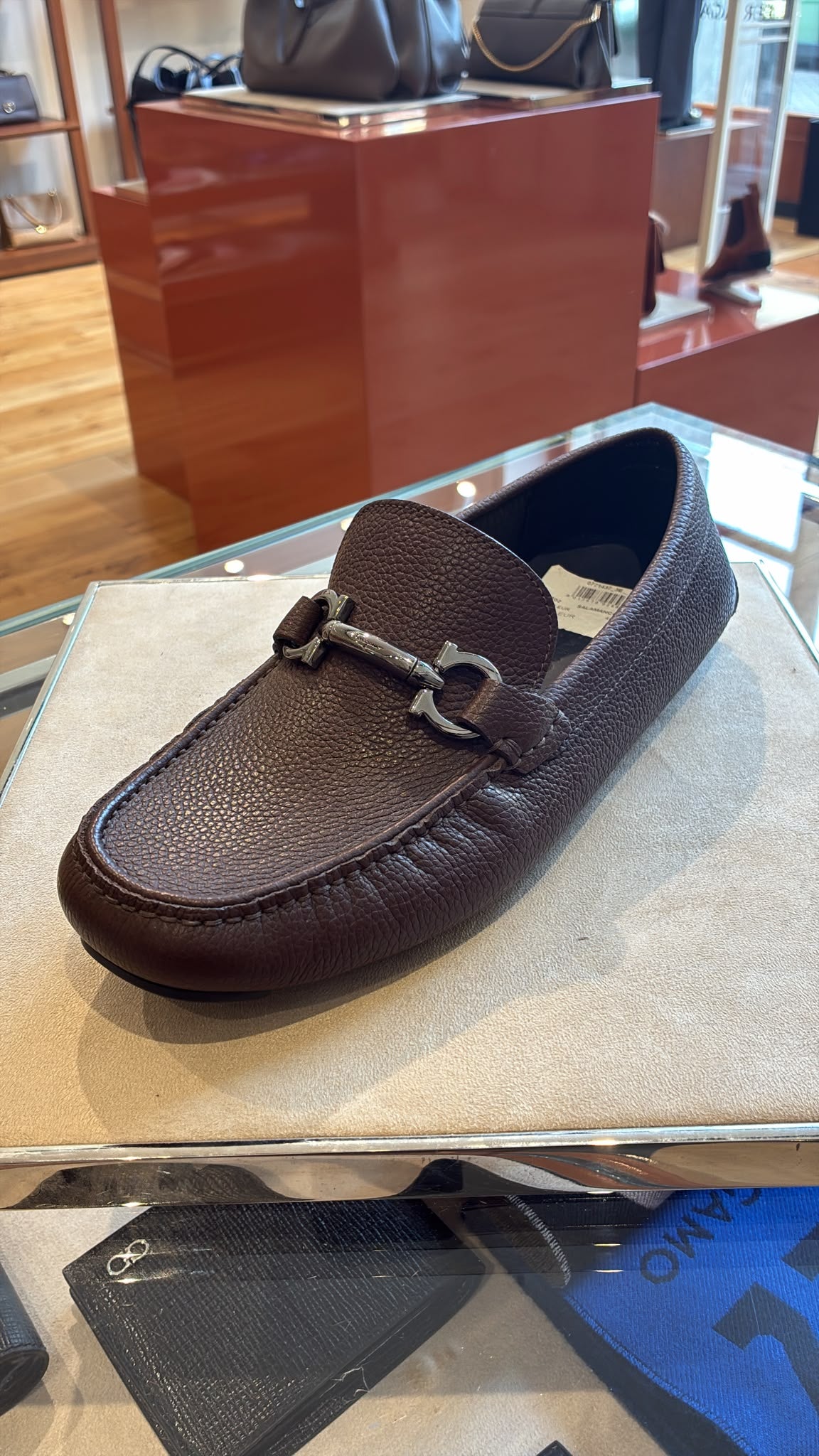 Ferragamo Gancini Ornament Driver Moccasins