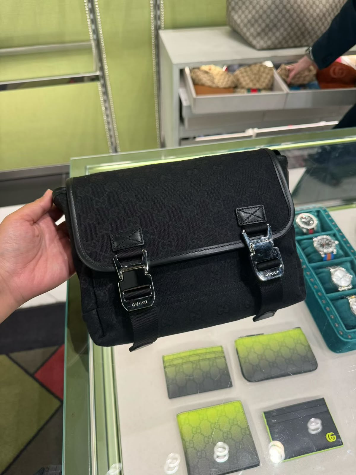 Gucci Black GG Small Crossbody Bag