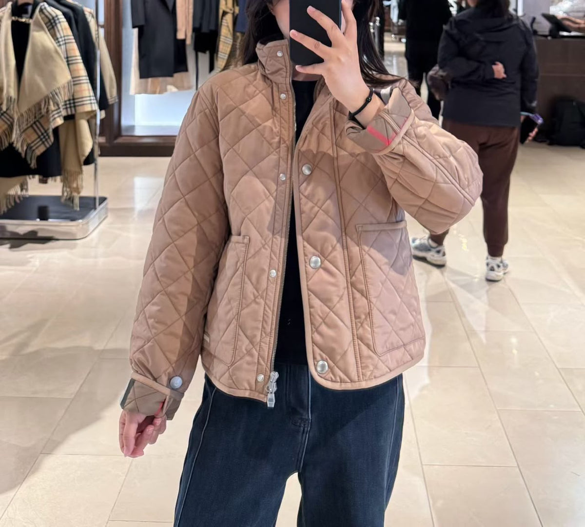 Burberry diamond-quilted jacket in beige