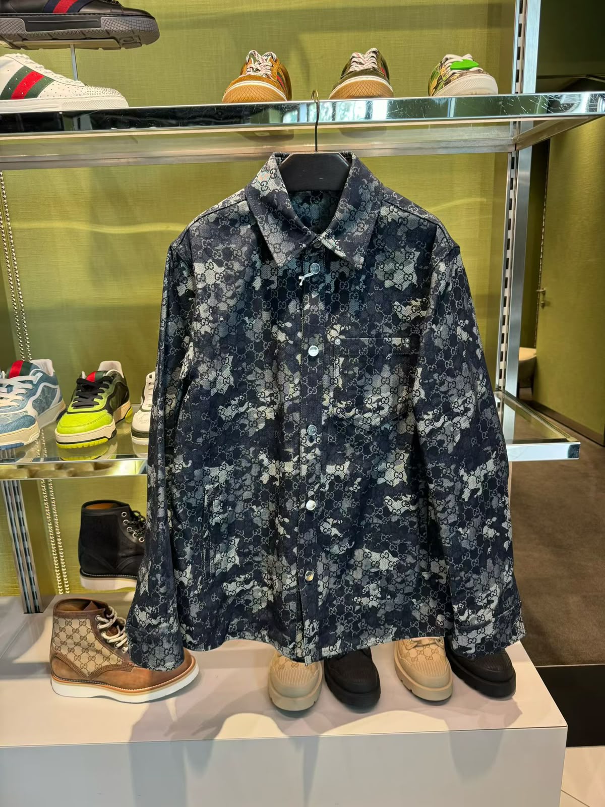 Gucci GG Jacquard Denim Shirt