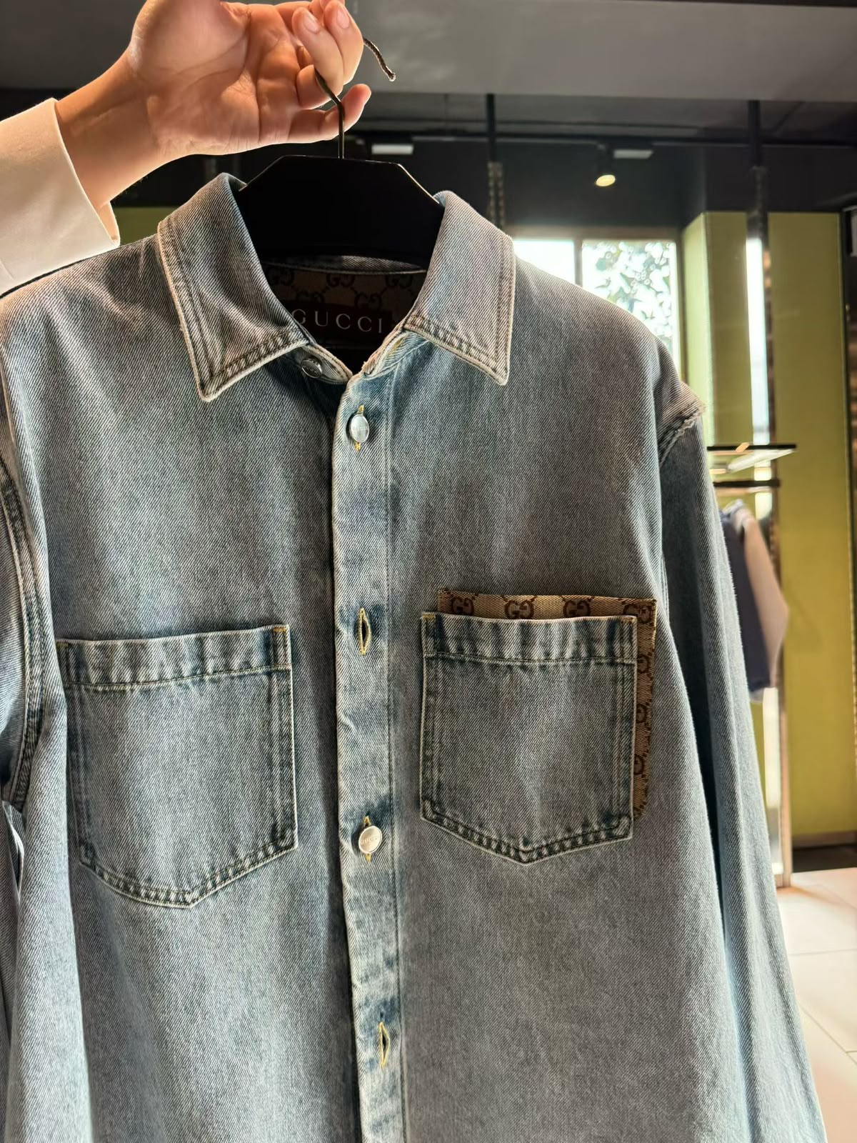 Gucci washed denim shirt