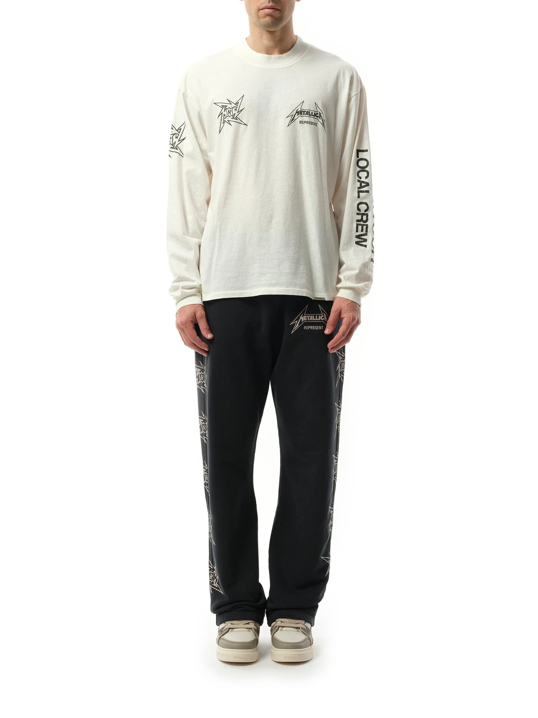 Metallica 40 Year Anniversary Long Sleeve T-Shirt in Flat White