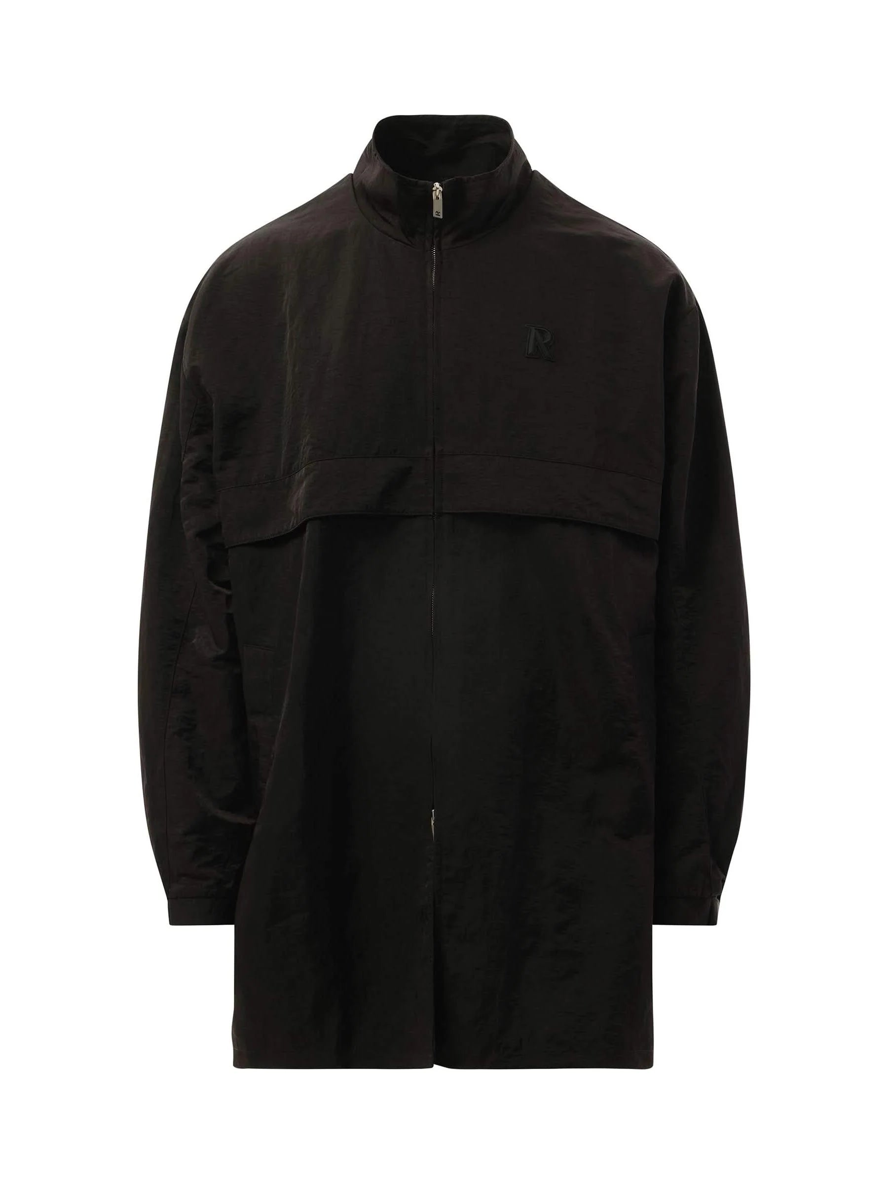 Nylon Track Jacket in Jet Black