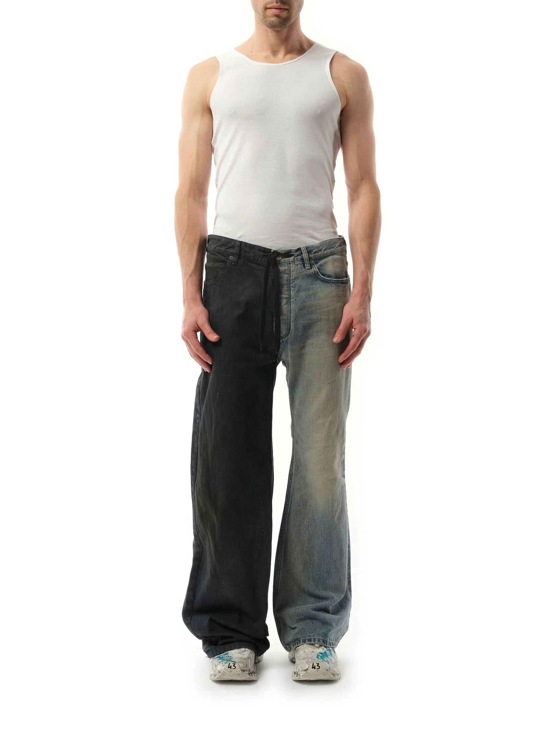 Fifty-Fifty Pants in Grey/Blue