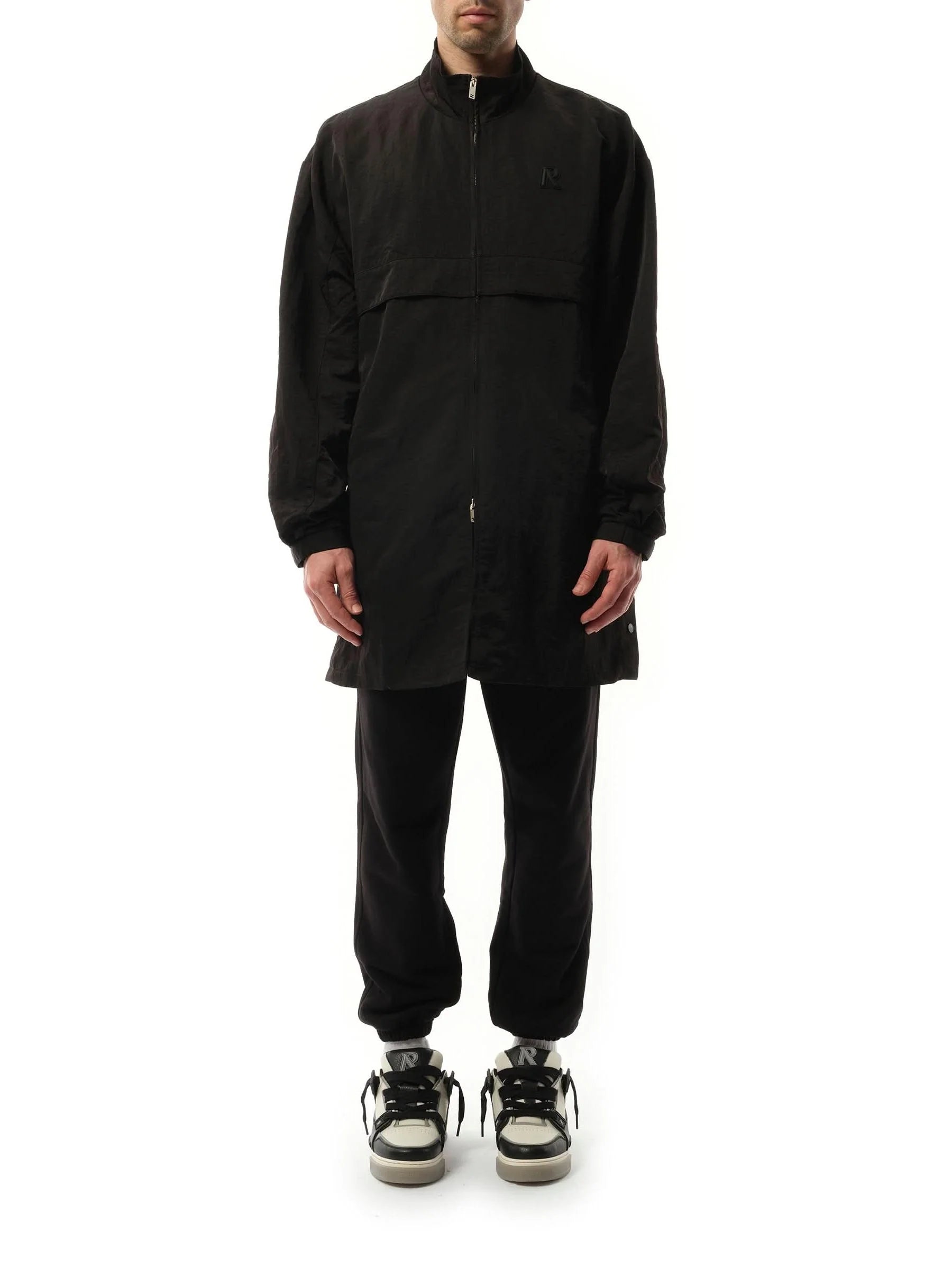 Nylon Track Jacket in Jet Black