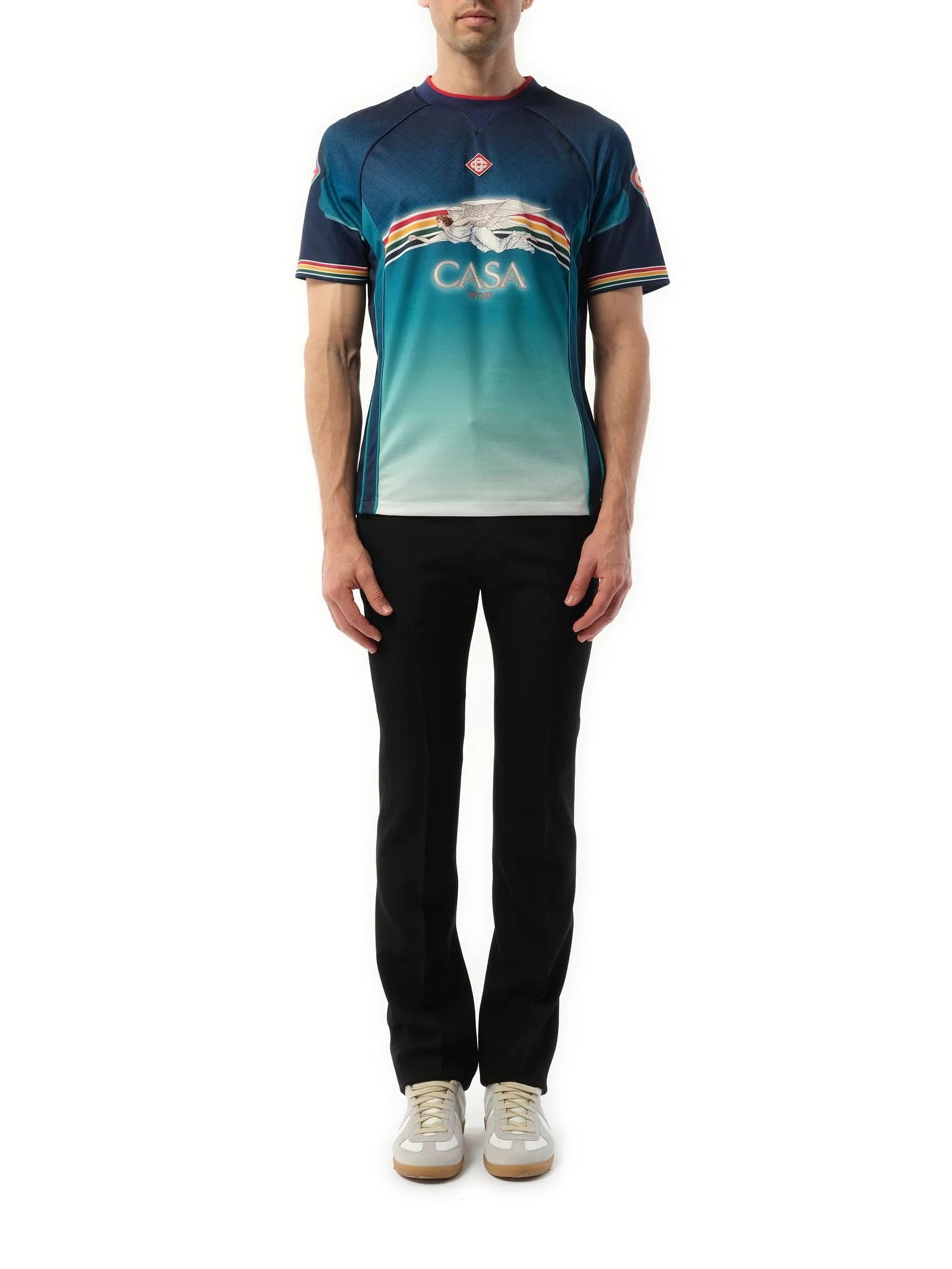 Casa Printed Football Top in Multicolour