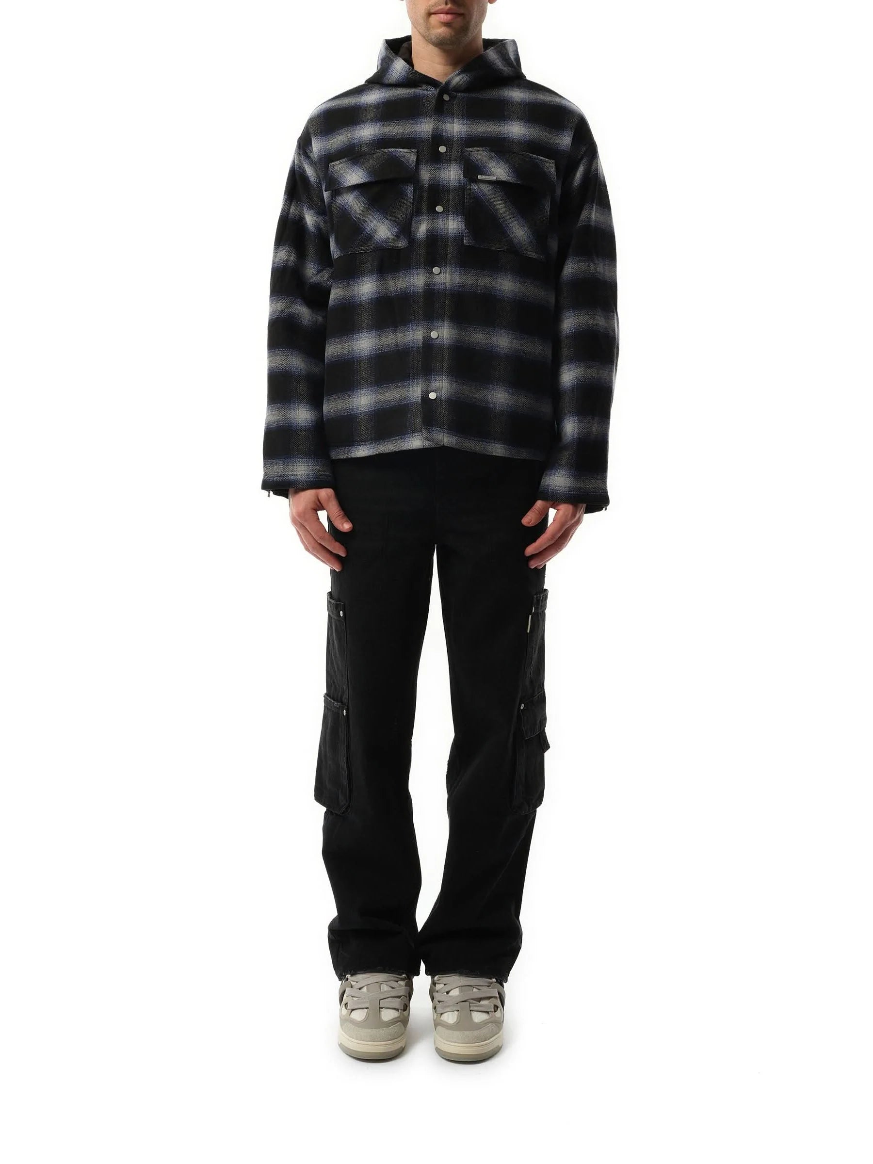 Hooded Overshirt in Midnight Navy
