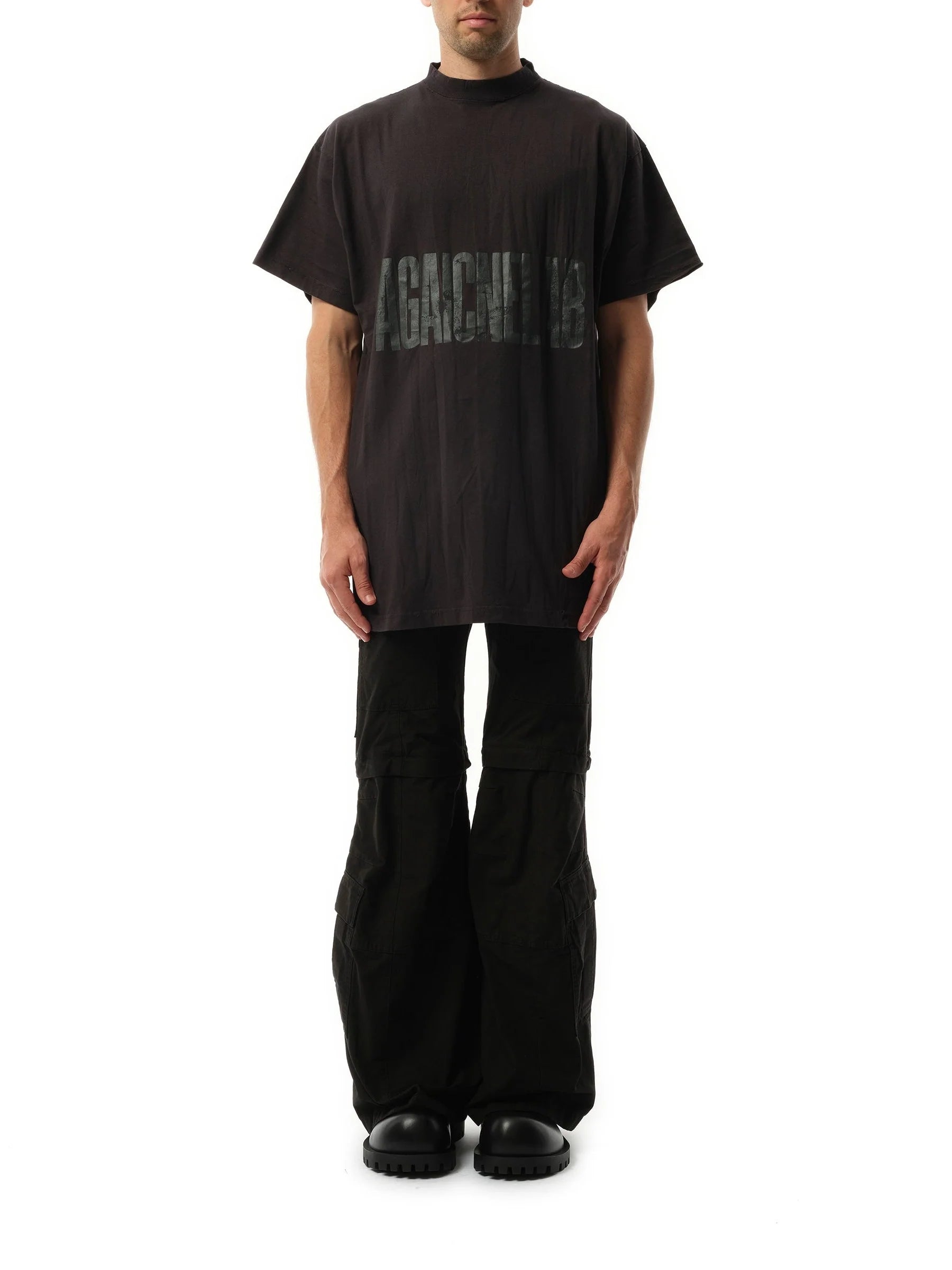 AGAICNELAB Oversized T-Shirt in Washed Black/Anthracite