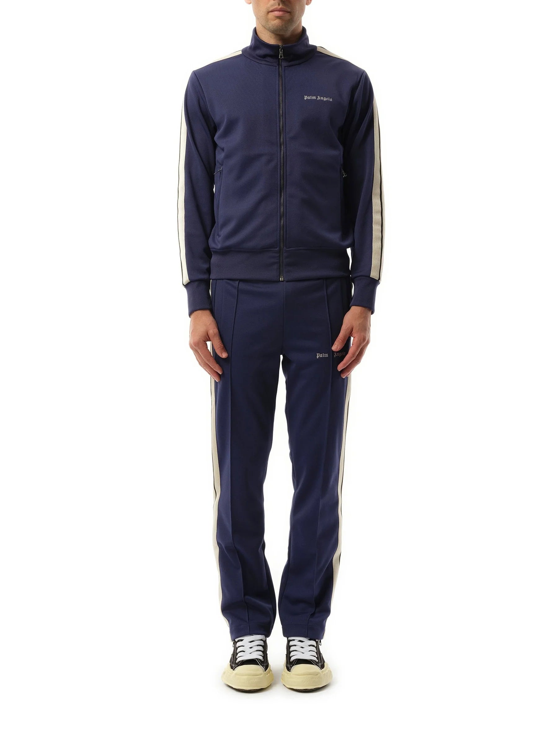 Logo Track Jacket in Navy Blue/Off White