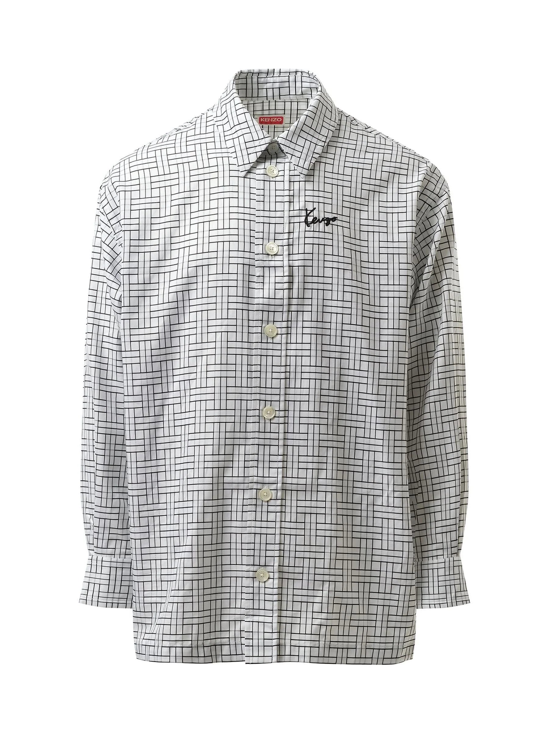 Kenzo Weave Oversized Shirt in White