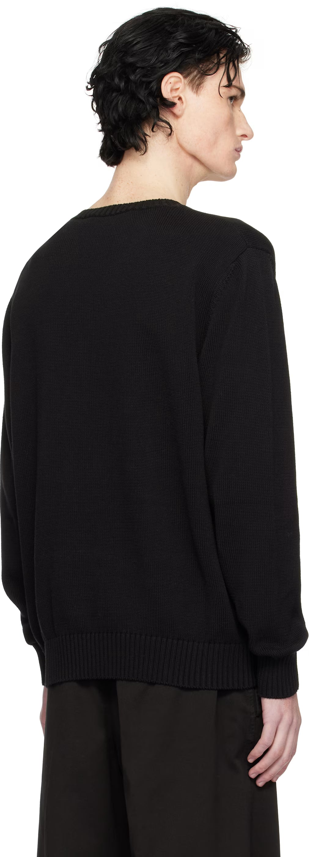 Black Classic Logo Embroidered Sweater