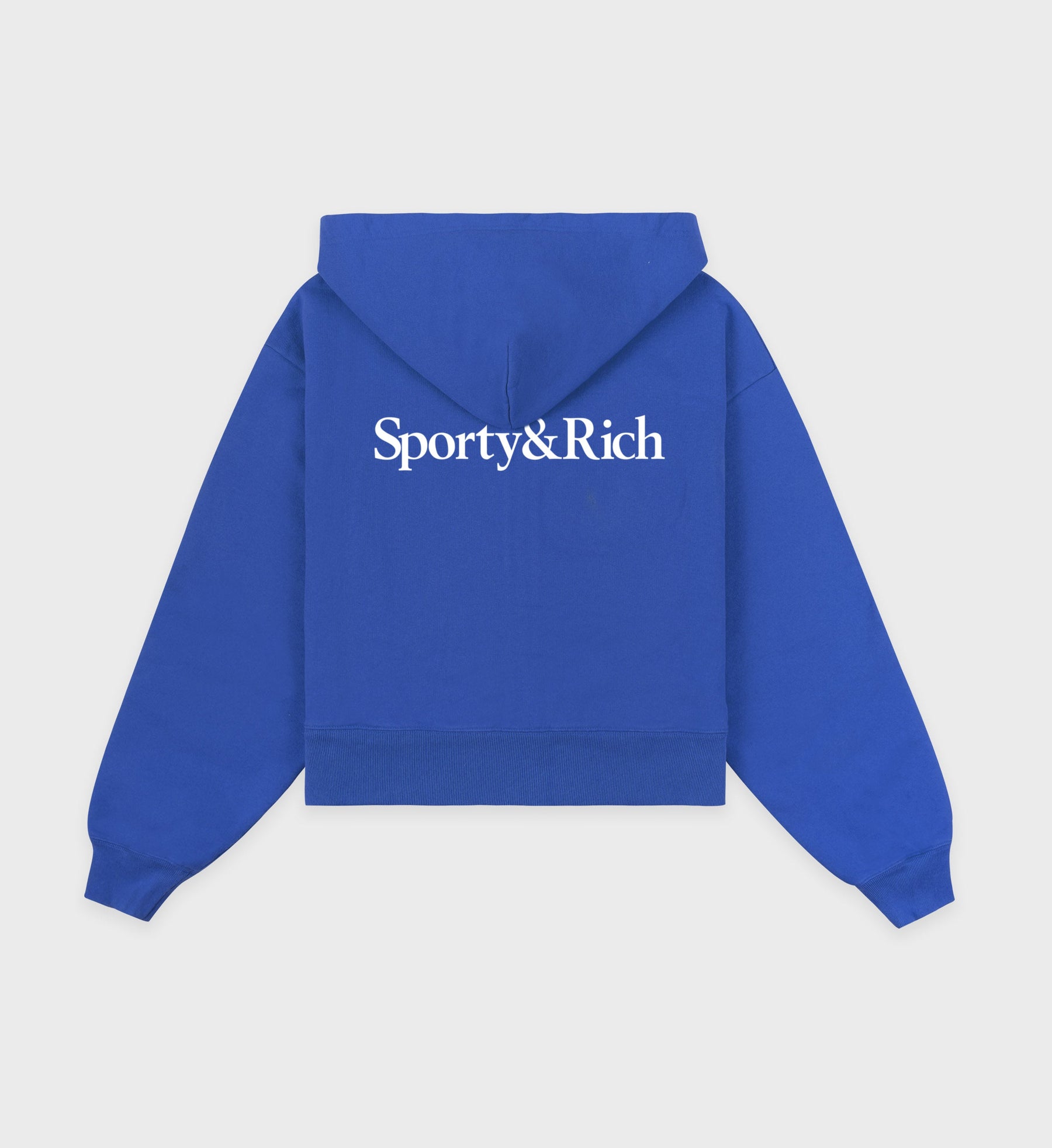 Yankees Serif Cropped Zip Hoodie - Team Blue/White