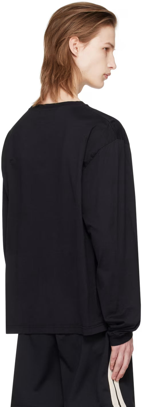 Black Embroidered Long Sleeve T-Shirt