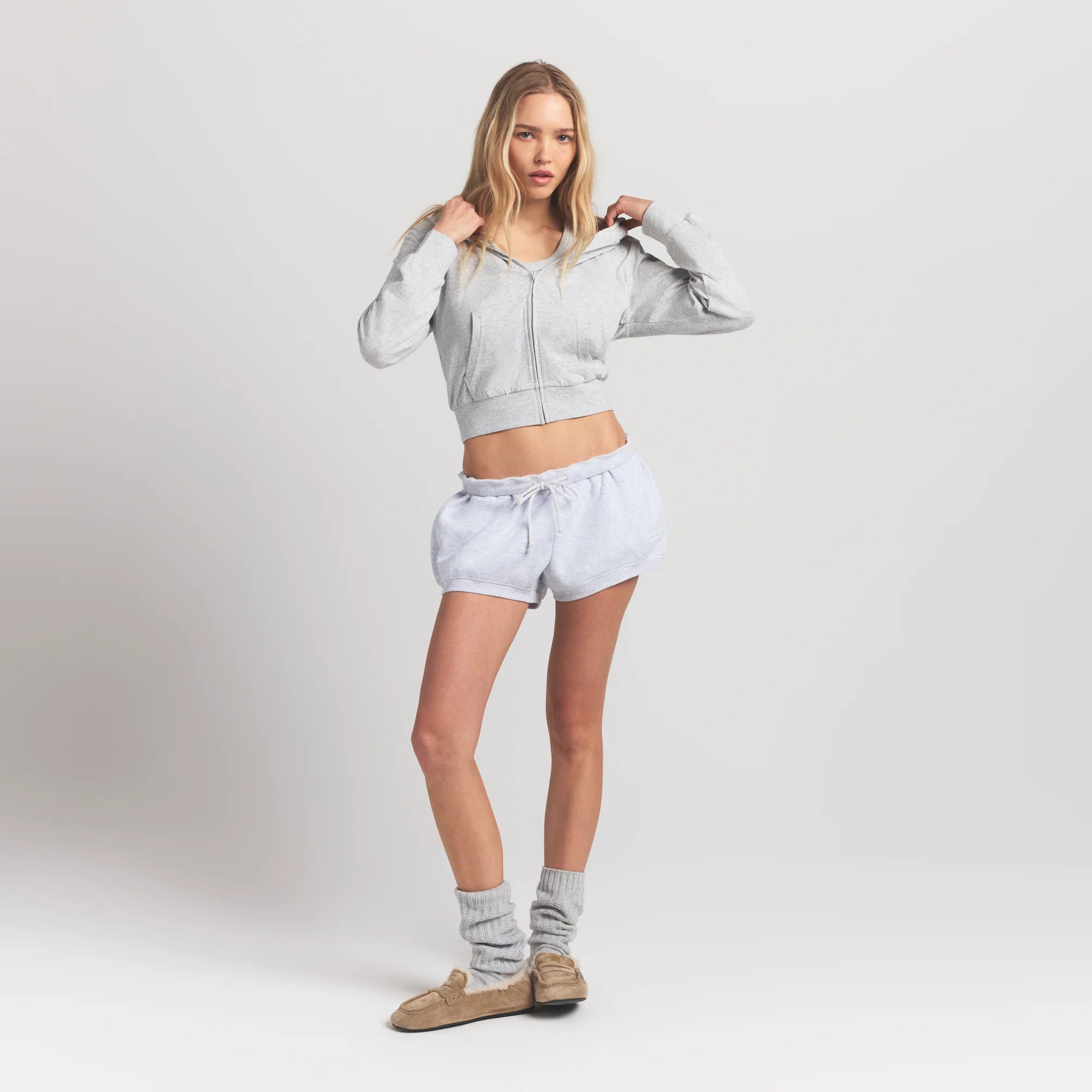 Cotton Jersey Zip Up Hoodie