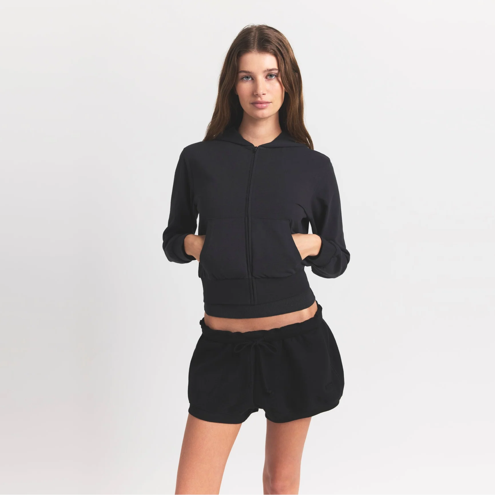 Cotton Jersey Zip Up Hoodie