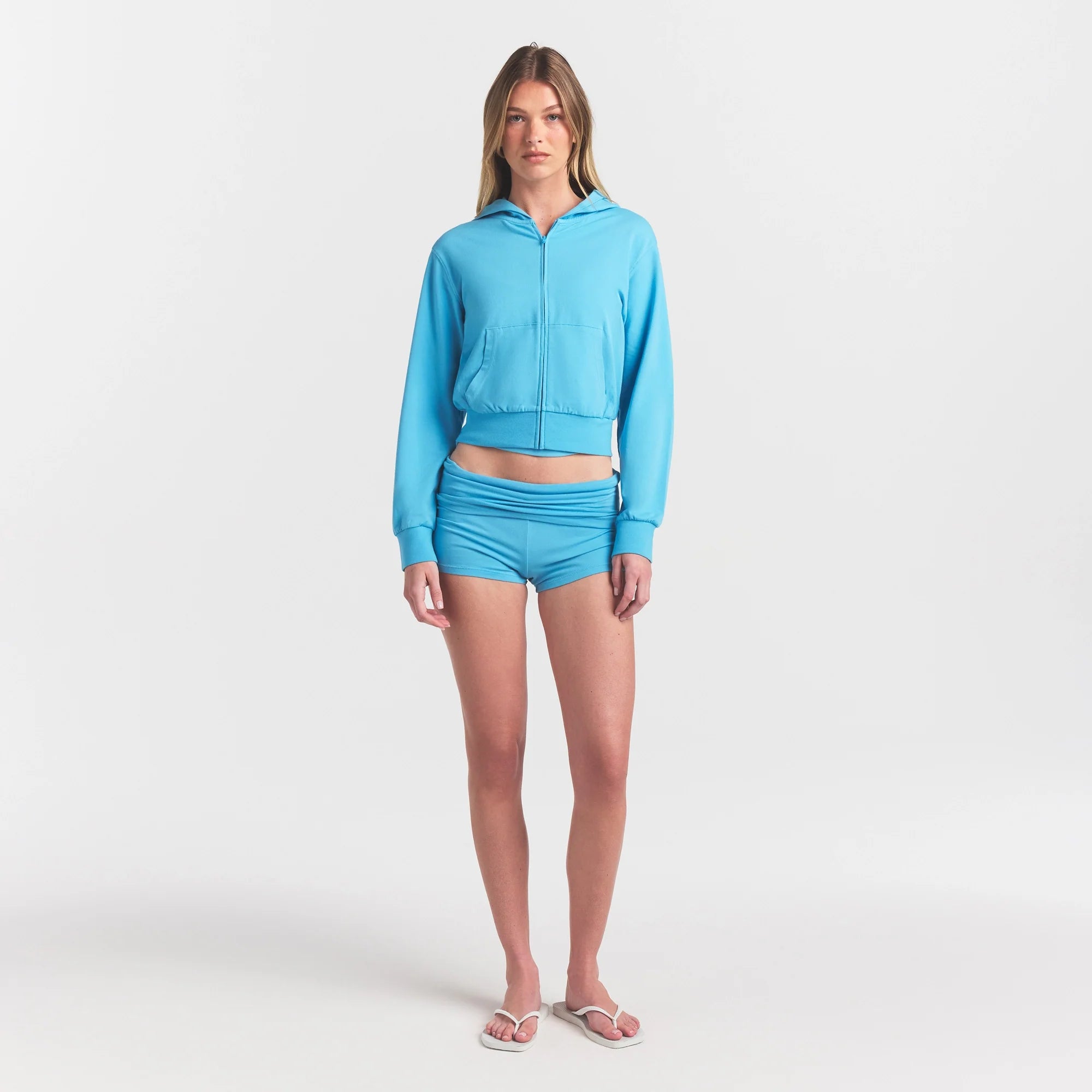 Cotton Jersey Zip Up Hoodie