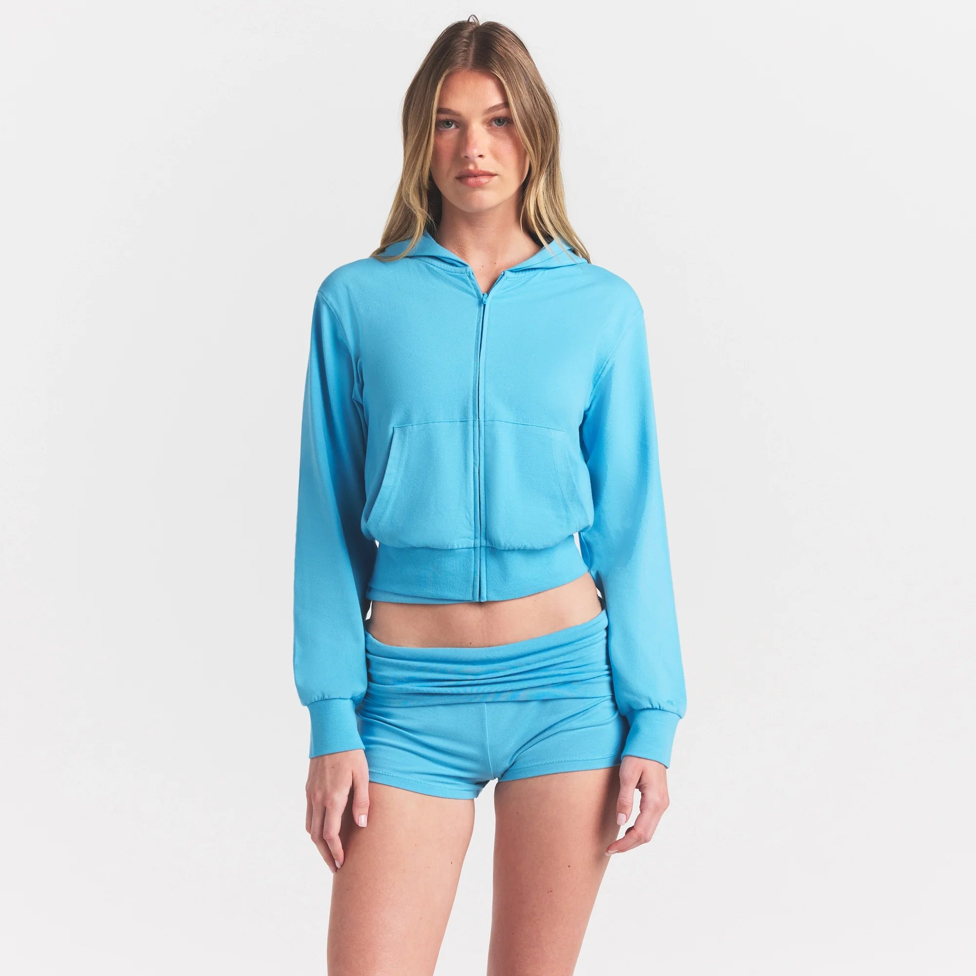Cotton Jersey Zip Up Hoodie