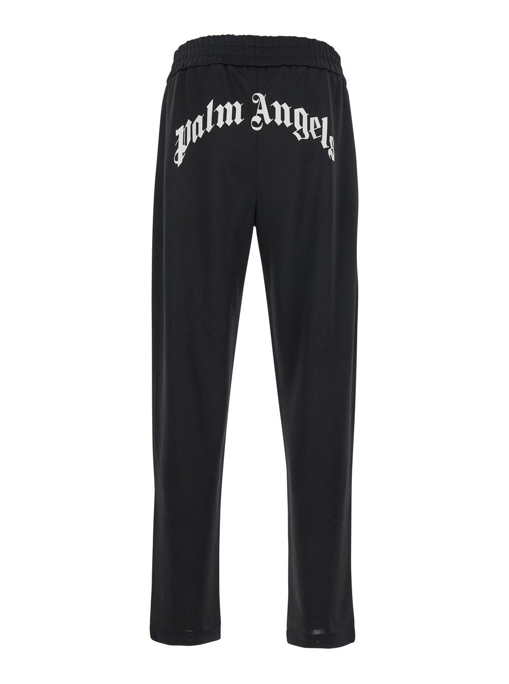 Palm angels Black Pants with Lettering Logo Printed on the Back in Tech Fabric Man