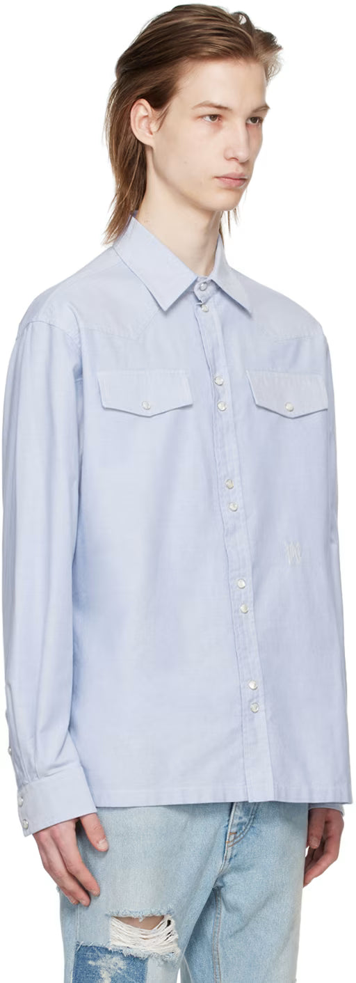 Blue Embroidered Shirt