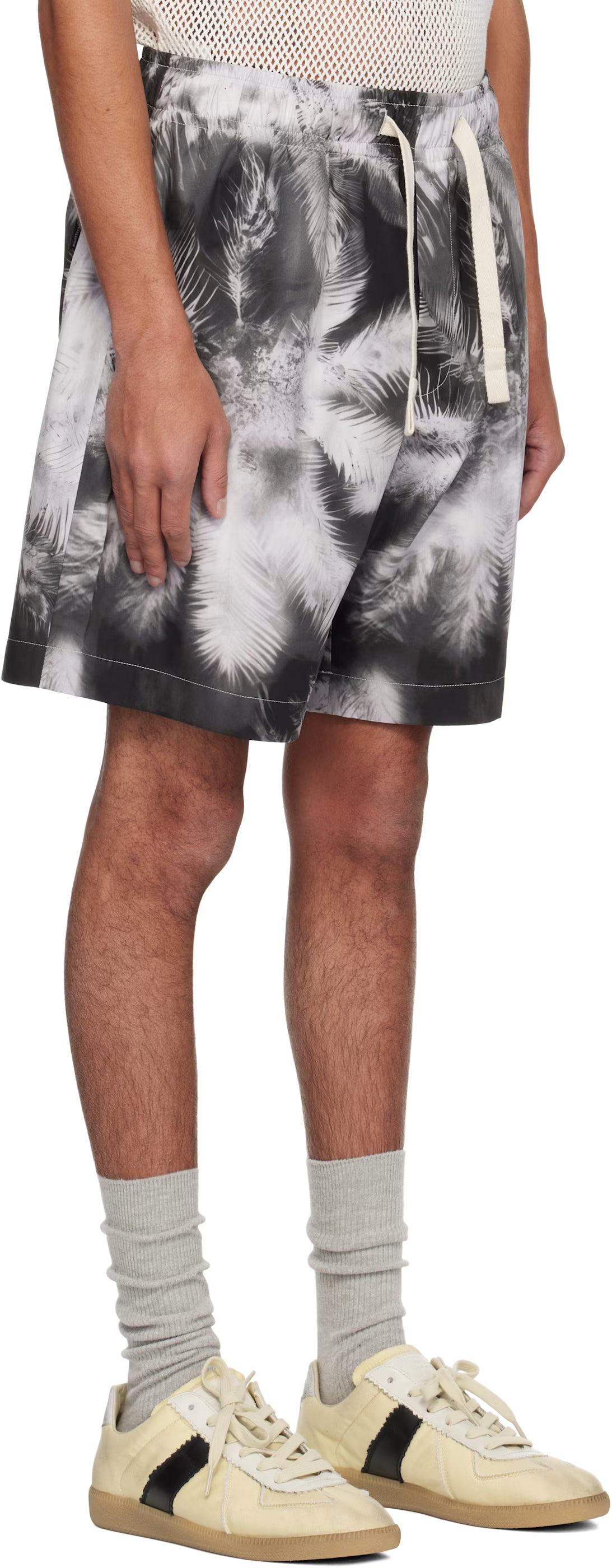 Black & White Blueprint Palms Shorts