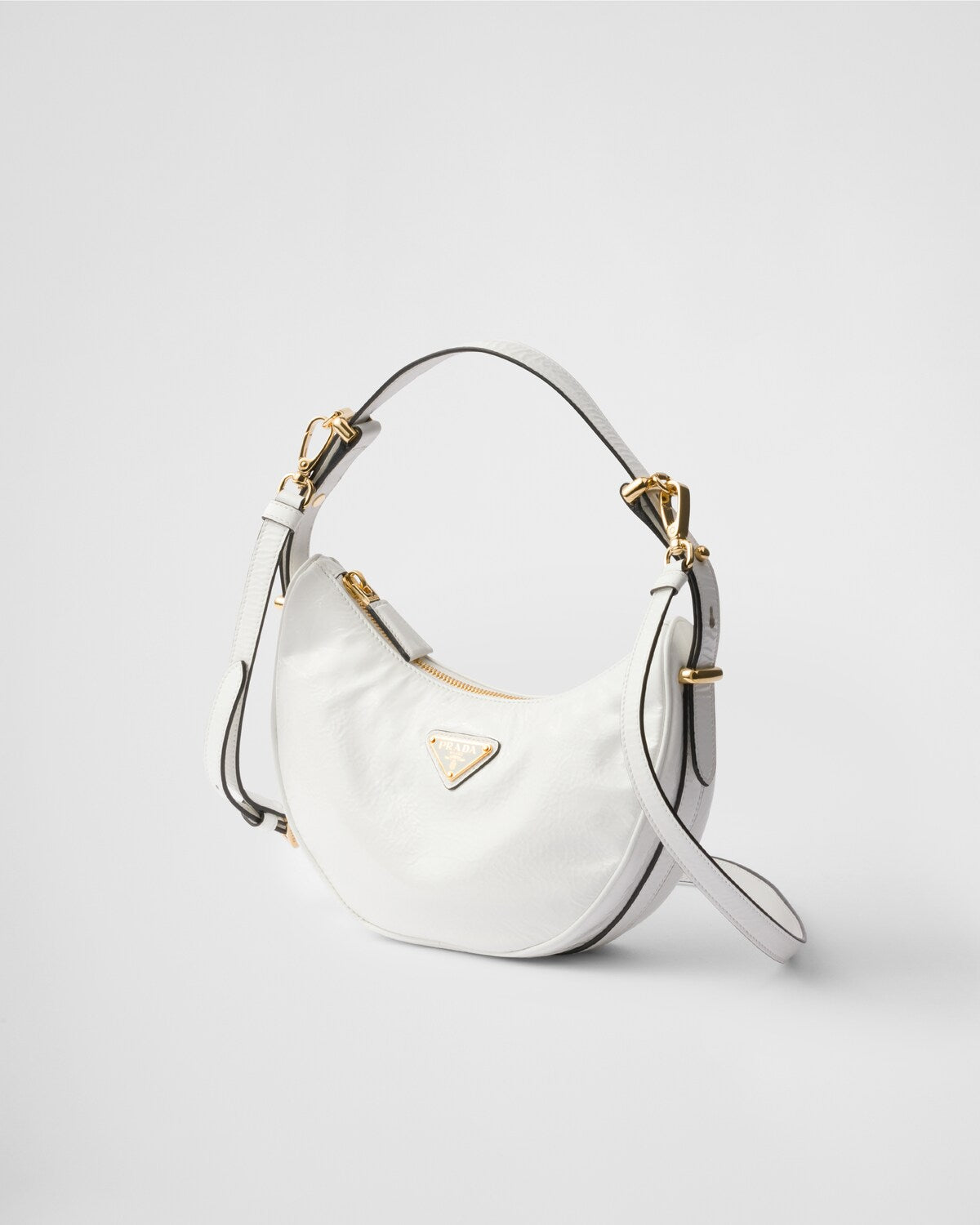 Prada Arqué naplak patent leather shoulder bag