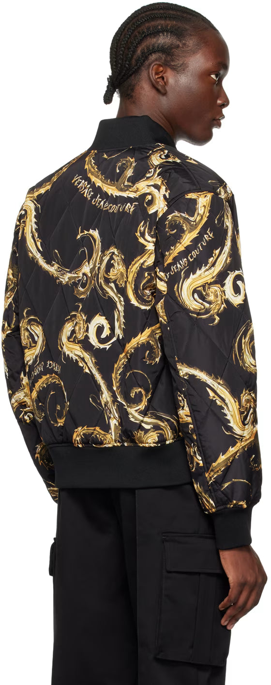 Black Chromo Couture Reversible Bomber Jacket