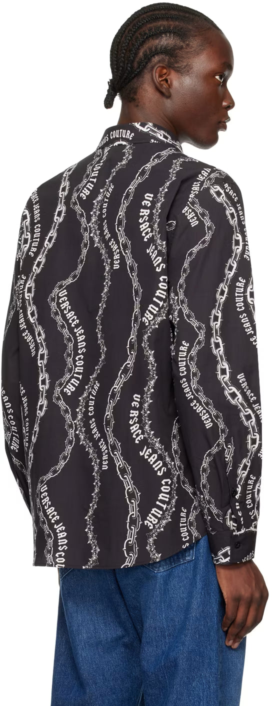 Black Chain Couture Long Sleeve Shirt