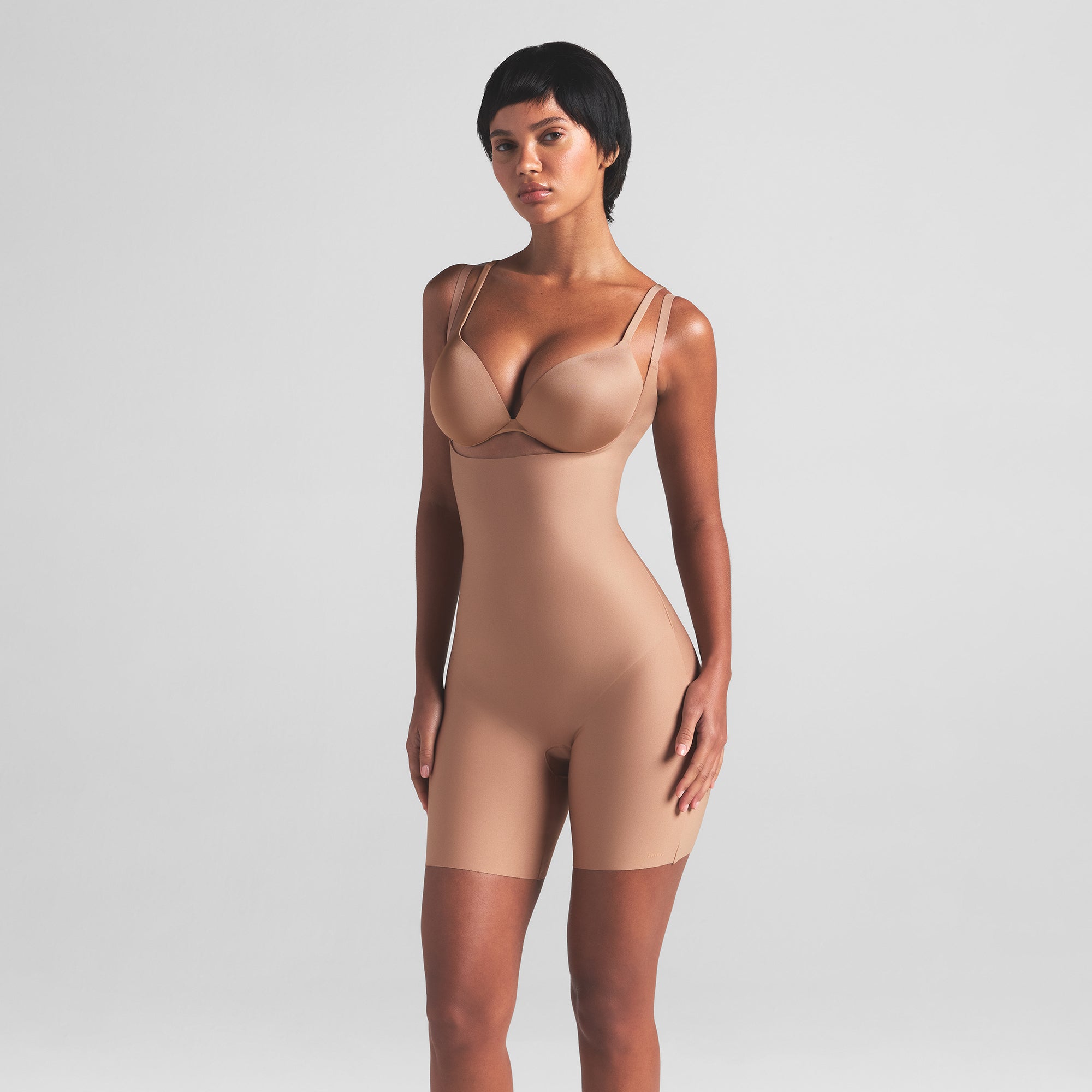 Skims Body Core Sculpt Open Bust Mid Thigh Bodysuit