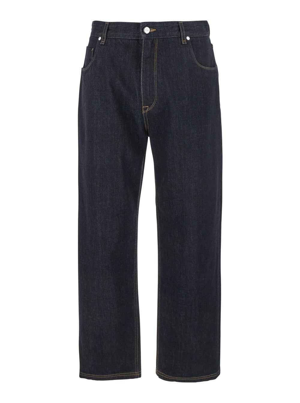 Fendi Blue Five Pocket Jeans with Fendi Club Patch on the Back in Denim Man