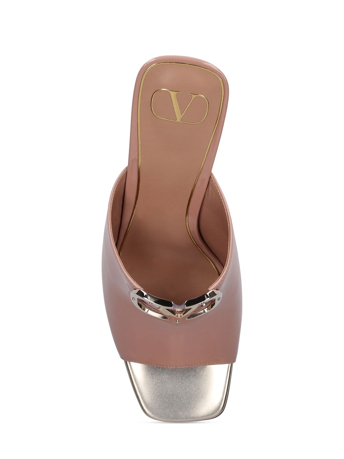 Valentino Garavani Valentino Garavani 100mm Vlogo patent leather sandals - Size: UK 3 Heels | Shop From The Mirage